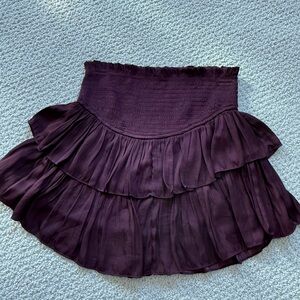 Mustard Seed Deep Purple Tiered Mini Skirt